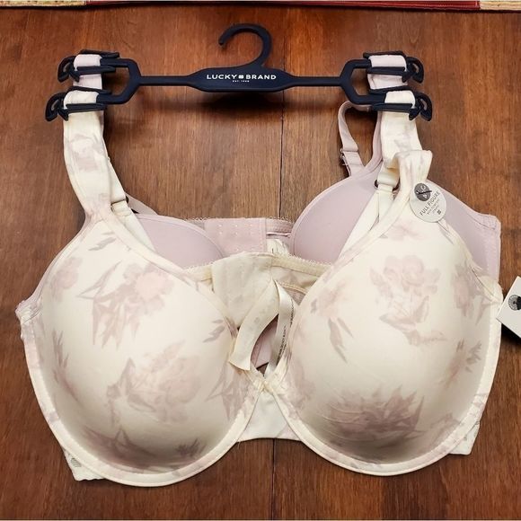 LUCKY BRAND floral soft lightly padded comfort Strap Full Figure 2pk bras 42D - Picture 1 of 7